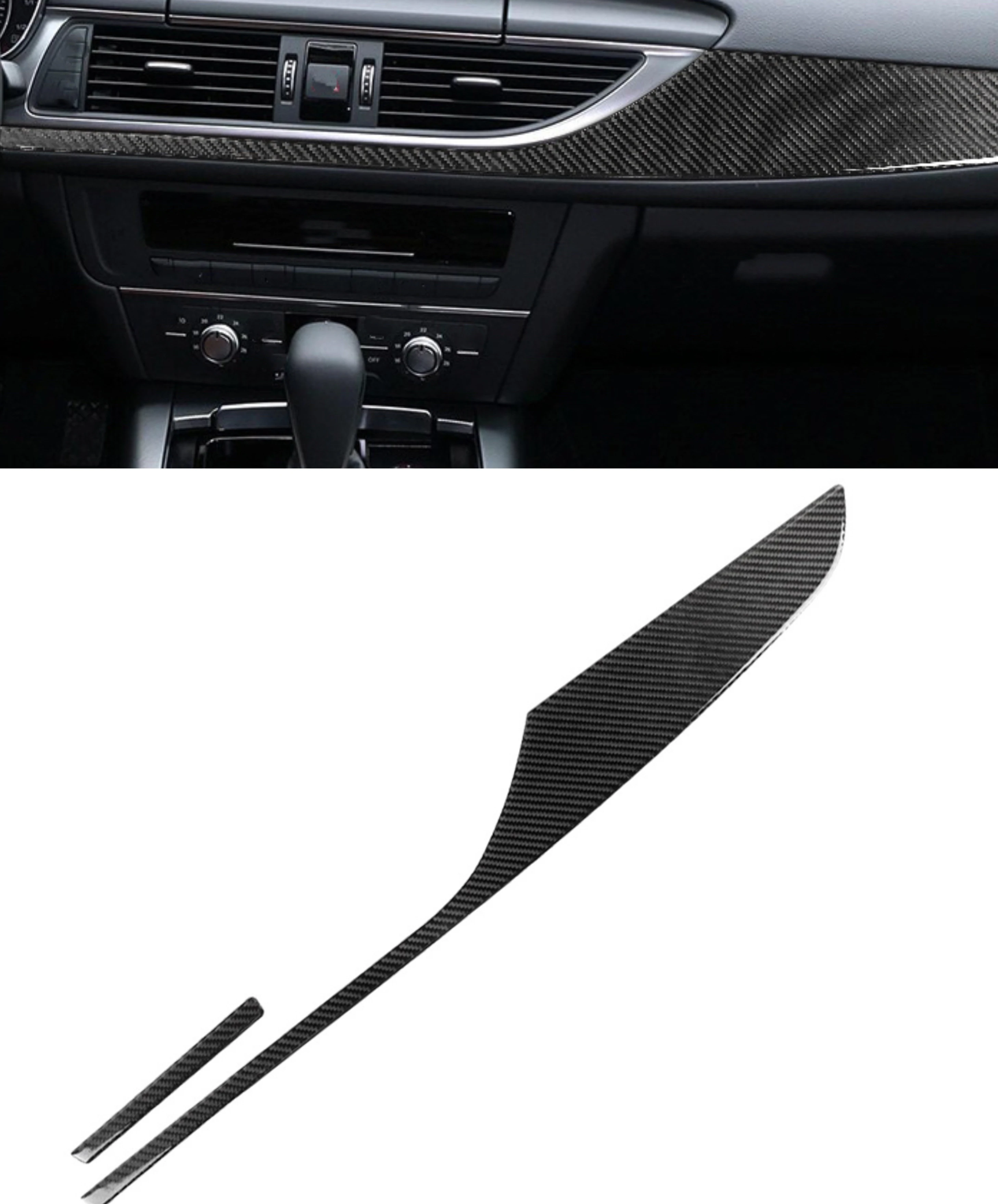 

For Audi A6 C7 A7 4G8 Car Dashboard Decoration Strip Panel Decal Sticker Center Console 2012 2013 2014 2015 2016 2017 2018