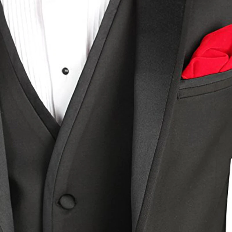 Black Wedding Groom Tuxedos 3 Piece Notched Lapel Two Button Custom Made Business Party Men Suit (Jacket +Pants +vest)
