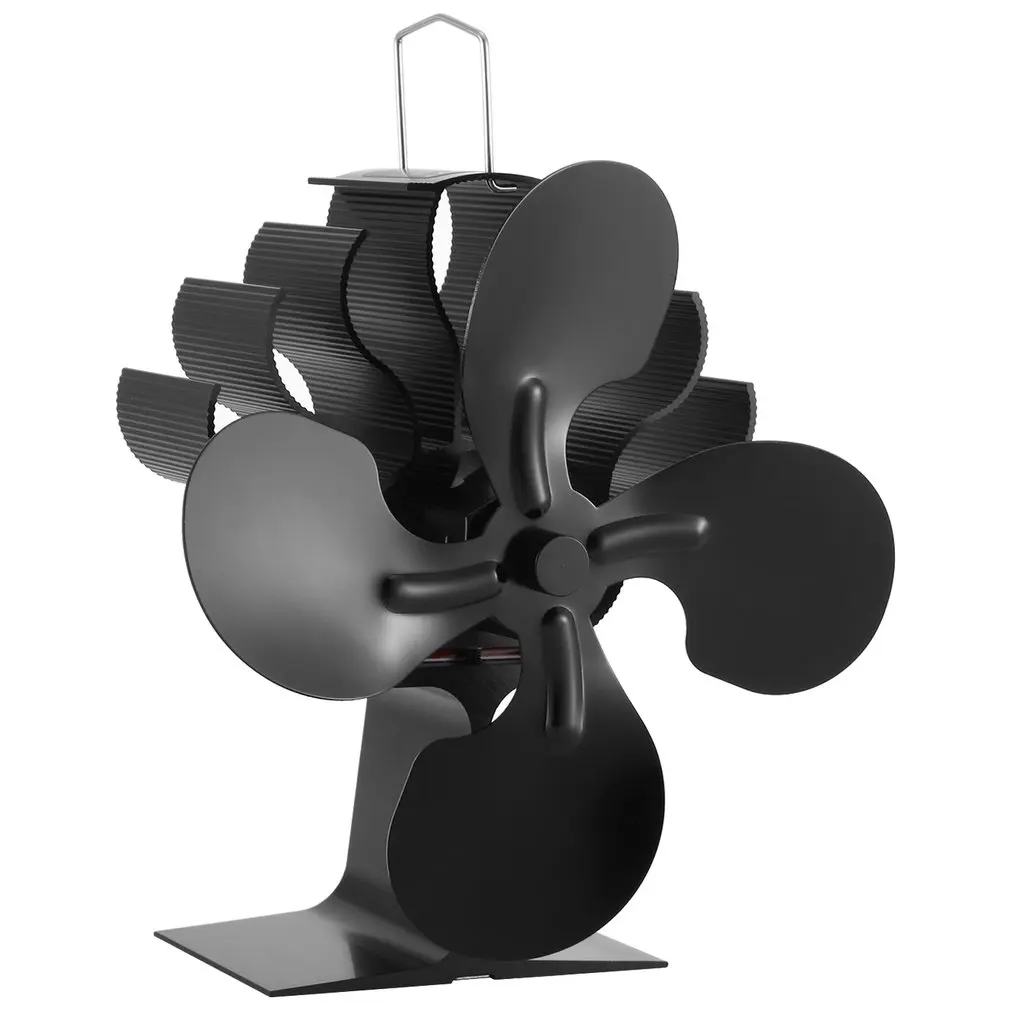 4 Blades Heat Powered Stove Fan Log Wood Burner Ecofan Quiet Fireplace