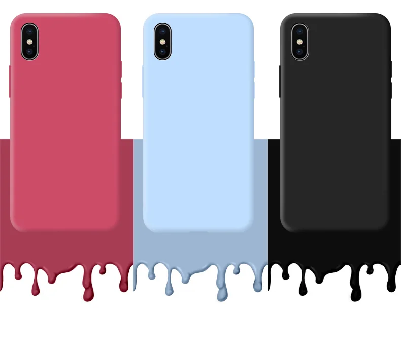 Für iphone X Xs Fundas Original Fall Für iphone Xs X S Stoßfest TPU Flüssigkeit Silikon Schutzhülle Telefon Zurück Abdeckung Fall – Detail 1