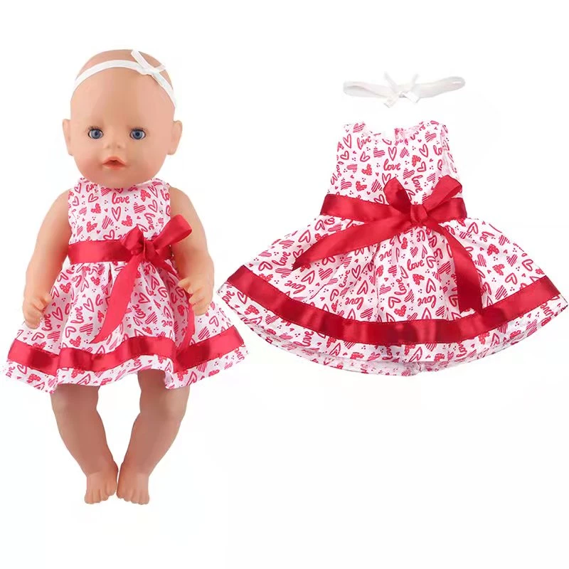 Poppenkleertjes Voor 43 Cm Poppen Liefde Jurk Met Hoofddeksels 17 Inch Leuke Outfit Nieuwe Baby Accessoires Nendoroid kleding| | - AliExpress