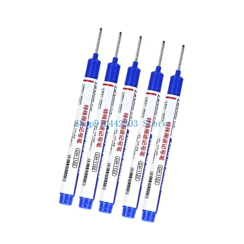 L4MD 5er-Pack mehrfarbiger Markierungsstift mit langer Spitze und tiefer Bohrung, geeignet für die Holzbearbeitung, mit und – Detail 8