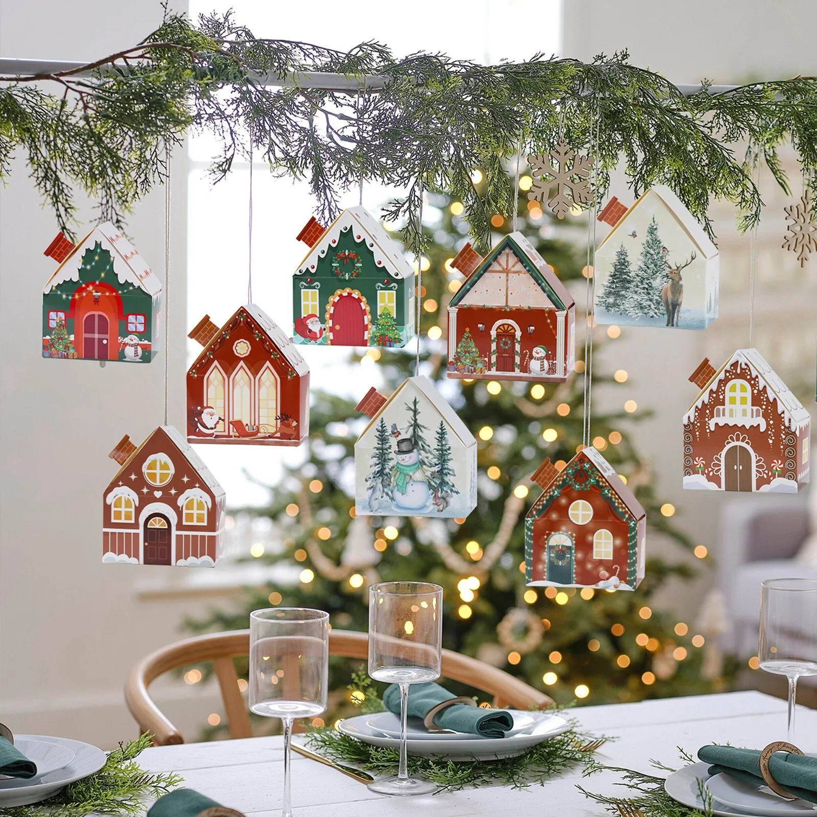 Catrain Sacchetti Regalo di Natale, 20 pezzi Natale Sacchetti di Carta
