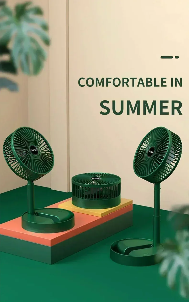 Description Picture 2 of itemPortable Mini Rechargeable High Wind Vertical Fan Floor Fan Student Dormitory Usb Cycle Charging