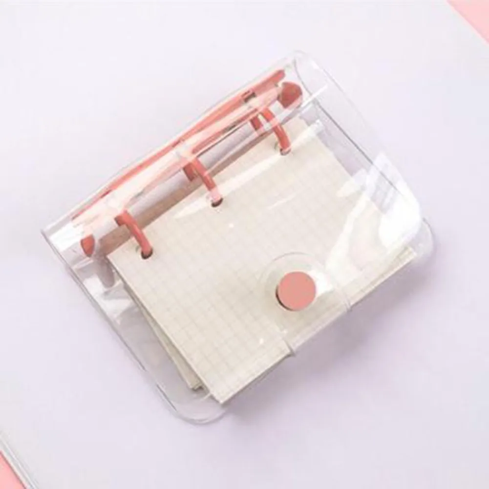 

Mini 3 Ring Binder Diary Hand Book Stationery Notebook And Journal Scrapbooking Transparent Cover Student Products
