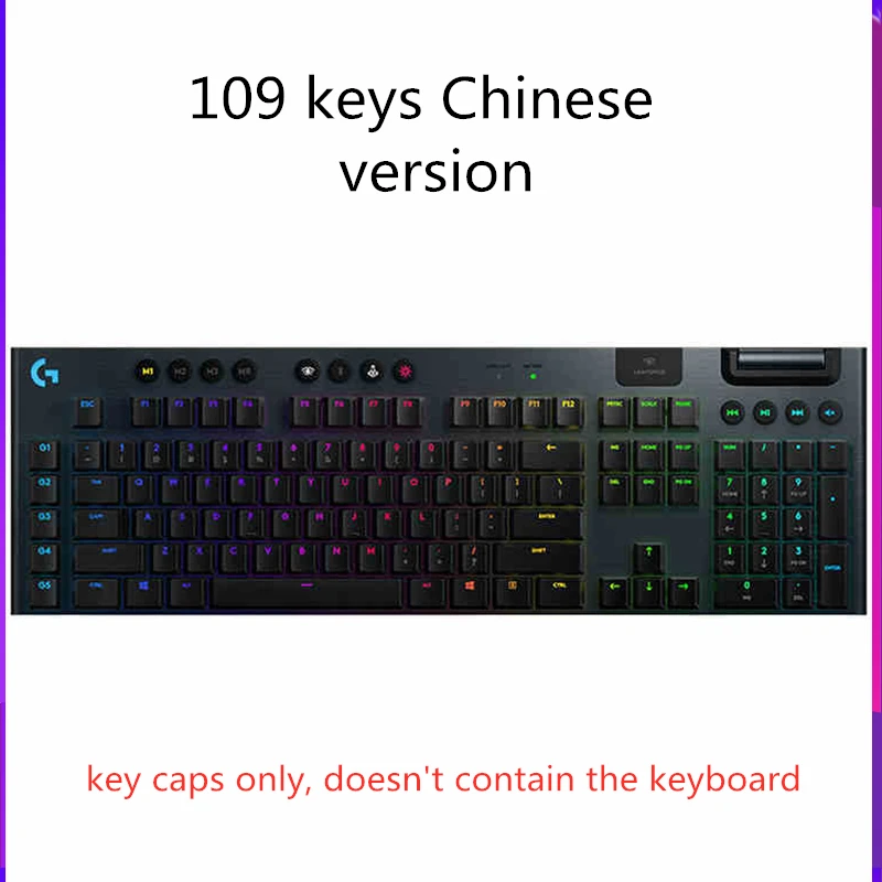 Фото Колпачки для клавиш Logitech G913 G915 G813 G815, оригинальные полупрозрачные колпачки для клавиш с подсветкой второго поколения, европейская версия, полный комплект, 1 шт. №2