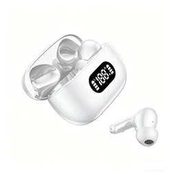 Ultra Lightweight In - Ear Earbuds with Smart LED Display Case and 50H Extended Playtime for Enhanced Audio Experience (White)