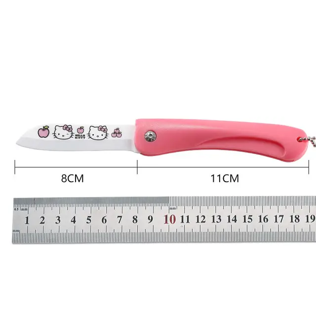 Hello Kitty Sanrio Fruit Knife Kawaii Ceramic Knife Folding Knife Portable Mini Exquisite Travel Household Peeler Food Knife 2