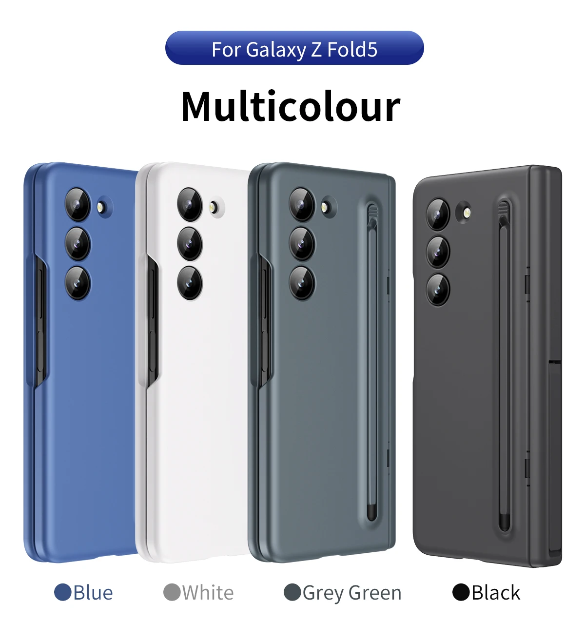 Shockproof Glass Screen Film Full Protection Kickstand Case, For Samsung Galaxy Z Fold 5 4 3, Hard Cover with Pen Holder Stylus