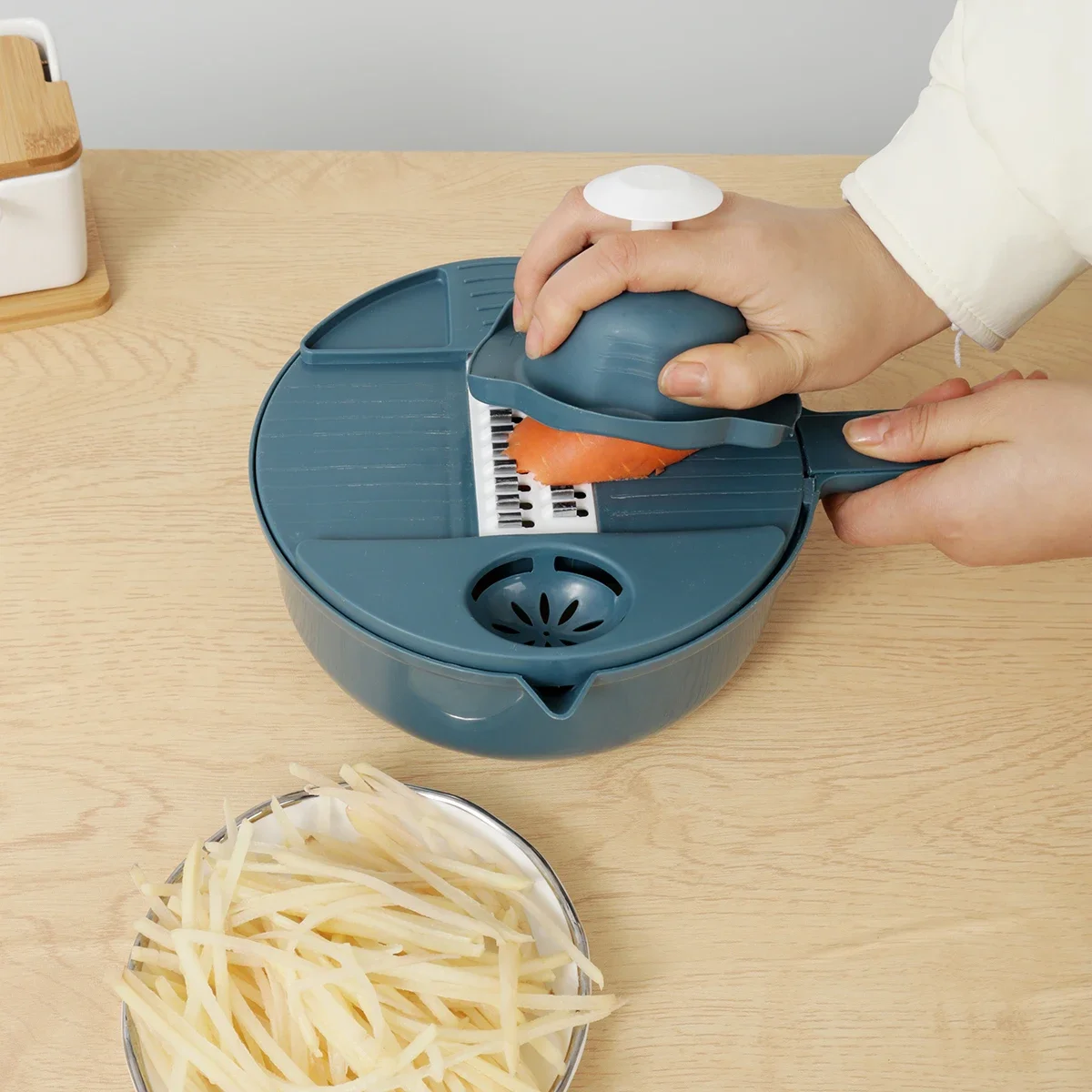 1set/9pcs Multi Functional Desktop Slicer for Manual Frozen Meat Fat Beef Roll Cutting Machine Fruit Vegetable Simple Slicer