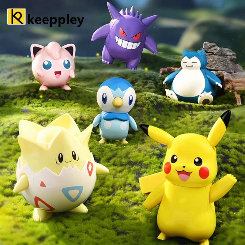 

New Pokemon Building Block Pikachu Model Toy Home Decoration Gengar Piplup Snorlax Jigglypuff Brick Girl Toy Child Gifts