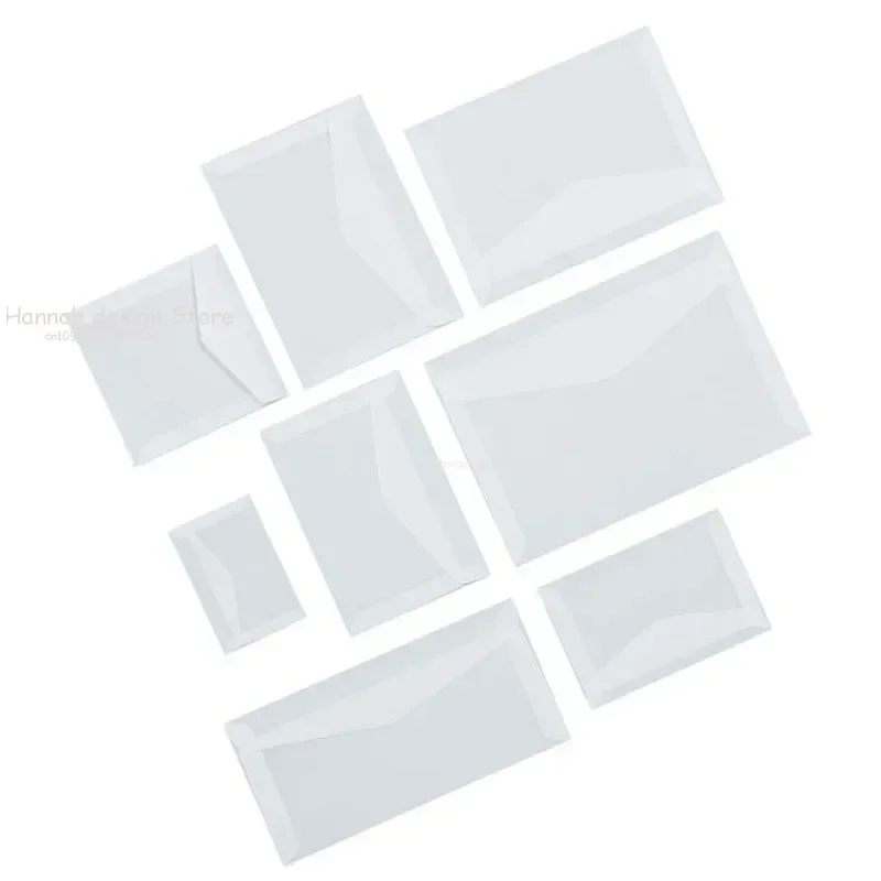 10pcs Transparent Sulfuric Acid Paper Envelope Vintage Wedding Postcard Invitation Card Storage Translucent Blank Envelope kraft paper envelopes mailing envelopes mini envelopes