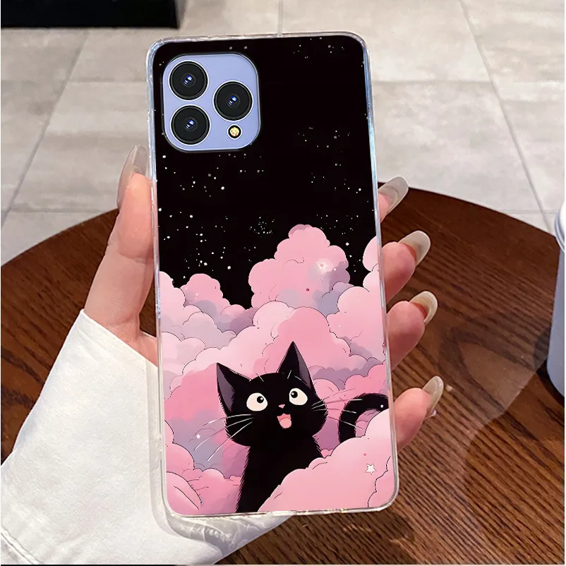 Cute Love Rabbit Transparent Silicone Phone Case - Soft TPU Bumper Shell