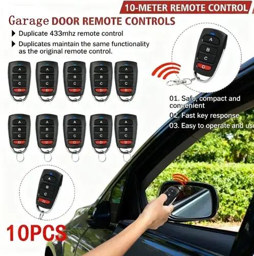 10/5pcs ABCD / Lock Unlock 4Button 433MHz Metal Push Button Remote Control Transmitter Universal 4 Buttons Garage Door Opener - Image 2