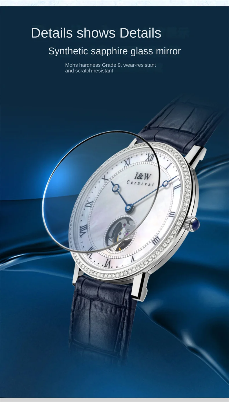 Orologio meccanico ultra sottile Carnival Brand IW Series da uomo con cinturino in pelle, movimento MIYOTA, tourbillon, orologio da uomo di lusso_voghion.com