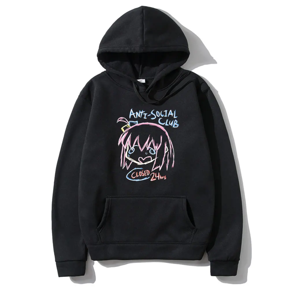 

Japan Anime Bocchi The Rock Anti Social Club Closed 24hrs Print Hoodie Men Women Cute Kawaii Gotoh Hitori Graphic Sweatshirt