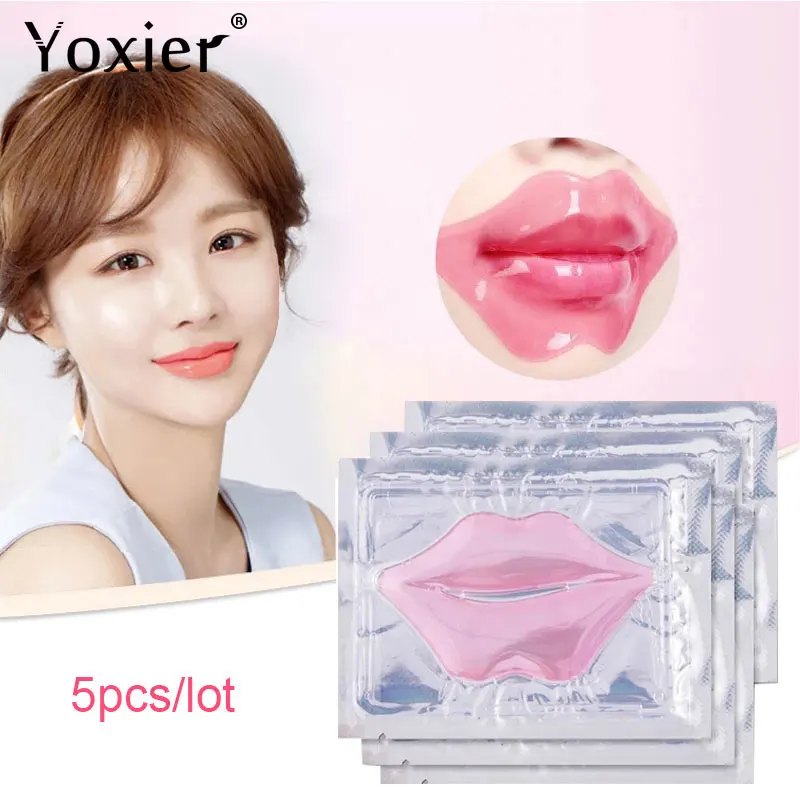 

Pink Lip Gel Mask Long Lasting Moisturizing Nourishing Repair Anti-aging Anti Winkles Anti-drying Crack Prevention Lip Care 5pcs