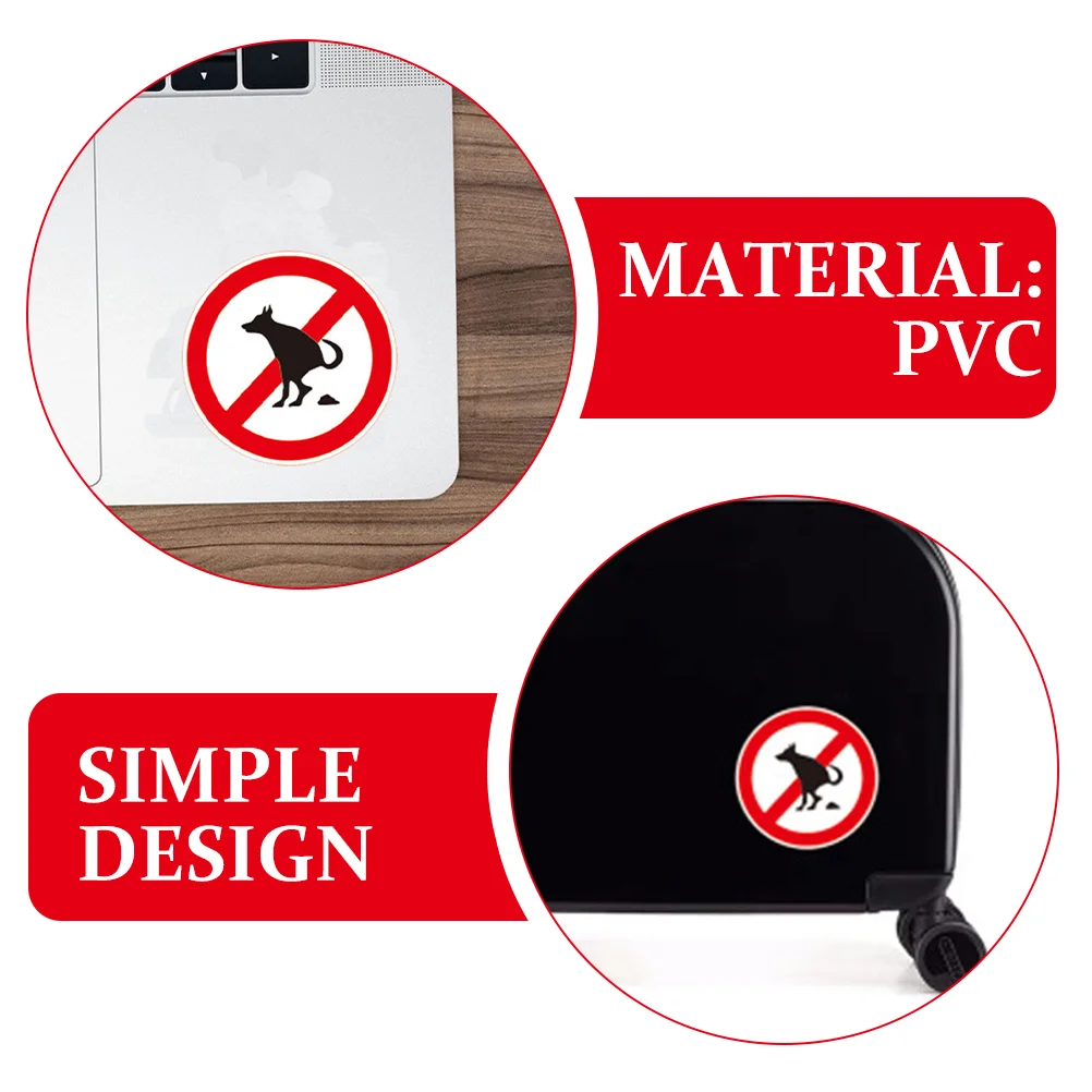 8 Pcs Sign Dog Pooping Stickers Signs Warning Yard Prohibition