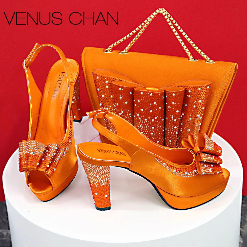 Big Sales Orange Color Peep Toe Comfortables Heels Slipper with