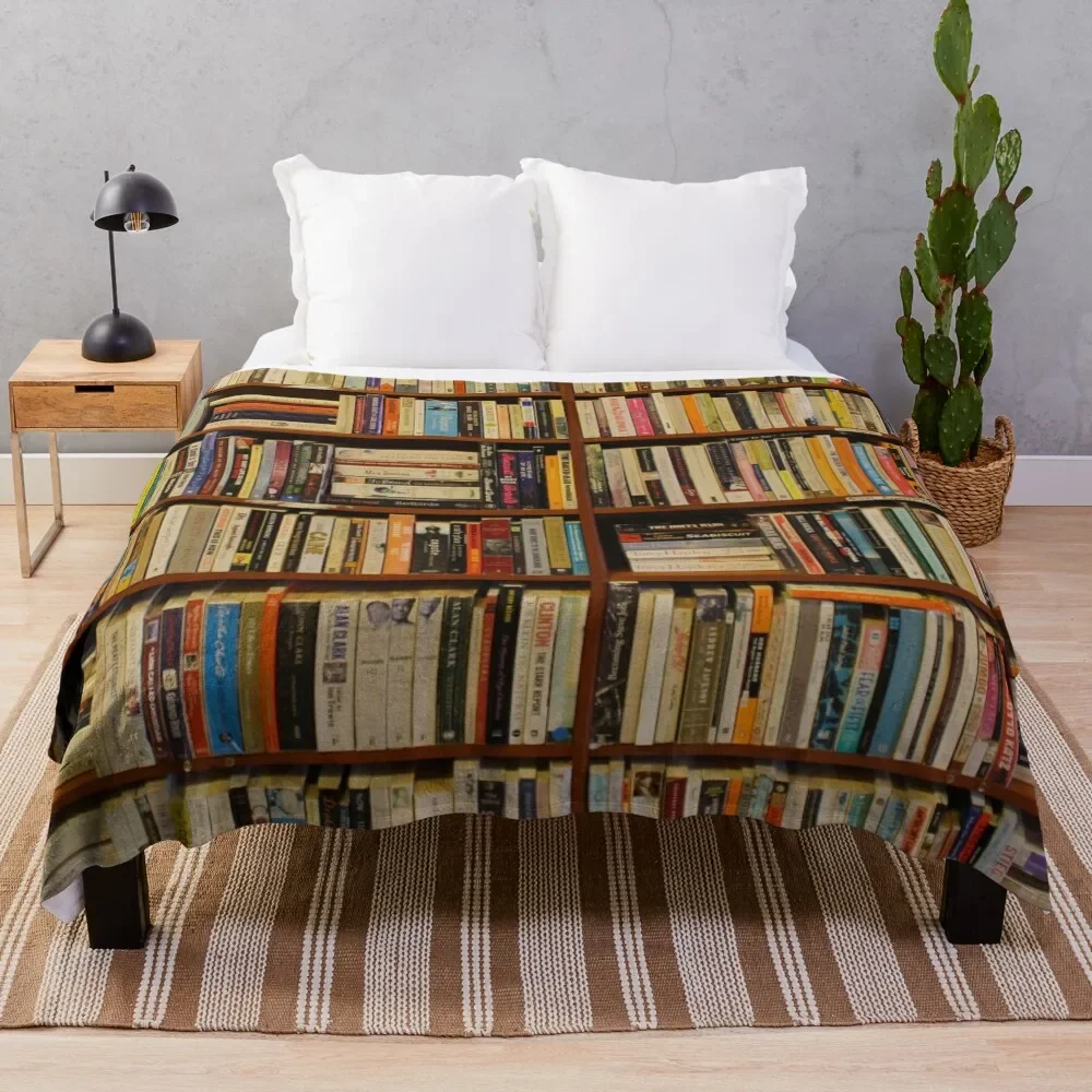 

Bookshelf Books Library Bookworm Reading Throw Blanket Cute Bed Fashionable Flannel Fabric Travel Heavy Blankets