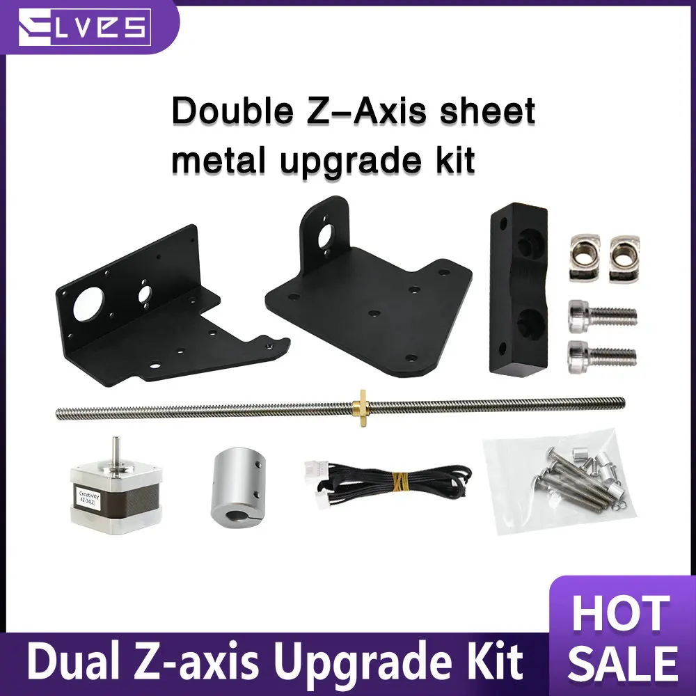 ELVES 3D Printer Parts Dual Z-axis Upgrade Kit， Dual Screw Rod with Lead Screw and Stepper Motor for Ender 3 /3 Pro/ 3 V2