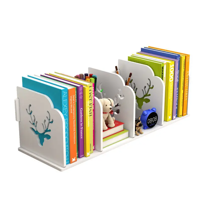 Desktop Small Bookshelf Student Book Stand Simple Table Shelf Children's Desk Office Storage Box Cartoon Small Bookcase