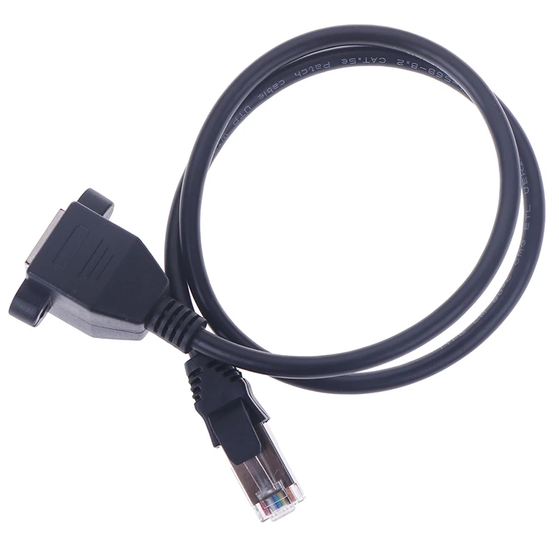 Description Picture 5 of item1Pc RJ45 Male to Female Screw Panel Mount Ethernet LAN Network Extension Cable