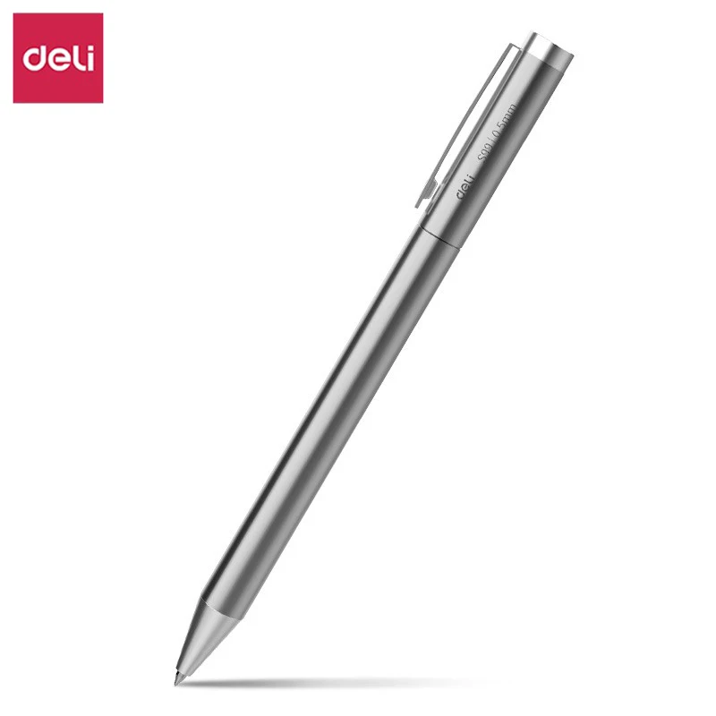 Deli Metal Sign Pen Gel Ink Pens Golden Silver Color Metallic Writing Pen Office Supplies 0.5mm gel pens