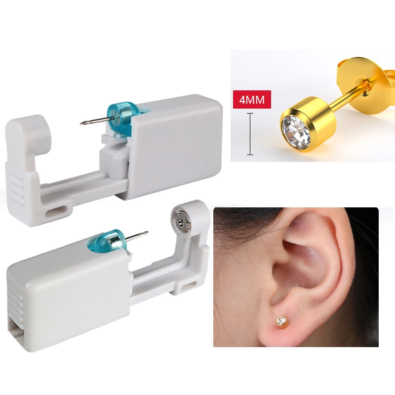 20pcs Safety Ear Piercing Gun Kit Disposable Disinfect Safety Earring Piercer Machine Studs Nose CLip Body Jewelry
