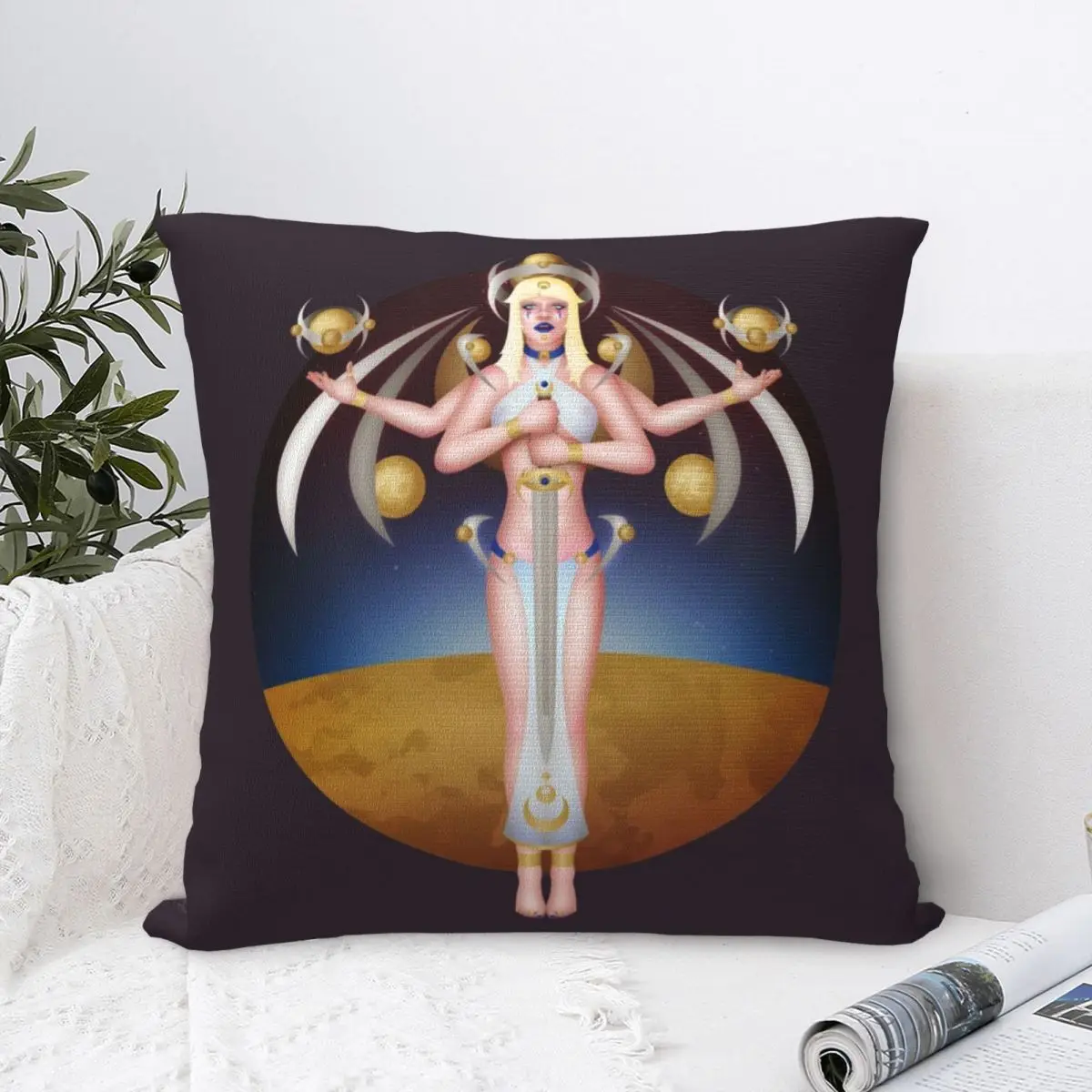 

Goddess Of Creation & Destruction Square Pillowcase Polyester Pillow Cover Velvet Cushion Decor Comfort Throw Pillow For Home