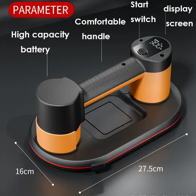 300kg Load Electric Vacuum Suction Cup Heavy-duty Suction Lifter for Granite Ceramic Tiles Glass 4000mAH Battery Box Pack