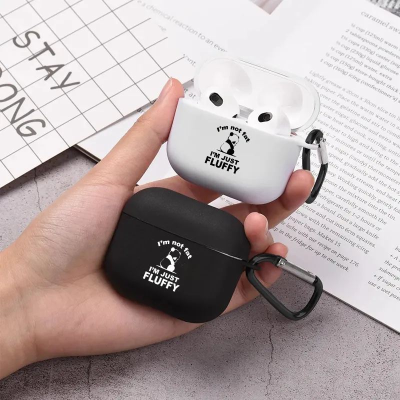 Fluffy Bear Not Fat Air Pods Custodia Per Auricolare Per Airpods 12Airpods3 Per Air Pods Pro 2 Custodia Regalo Per Ragazze Bambini