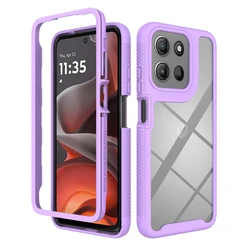 Luxury Dual - Function Armor Shockproof Case with Matte Transparent Finish - Moto G17 G15 G05 E15 (PURPLE)