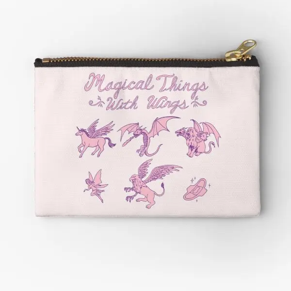 

Magical Things With Wings Zipper Pouches Pure Key Panties Bag Small Money Women Storage Wallet Pocket Men Packaging Underwear