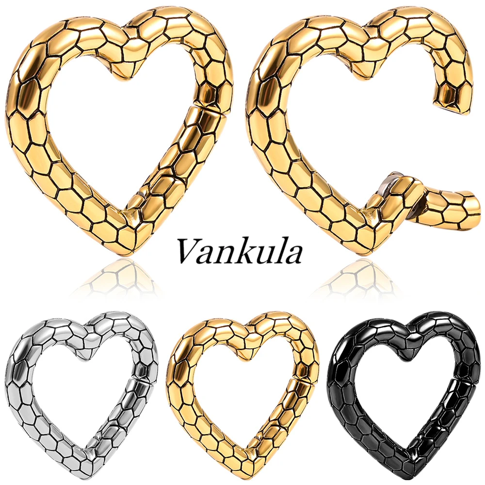 Vankula 2pc Heart Ear Hanger Weights for Stretched Ears Gauges