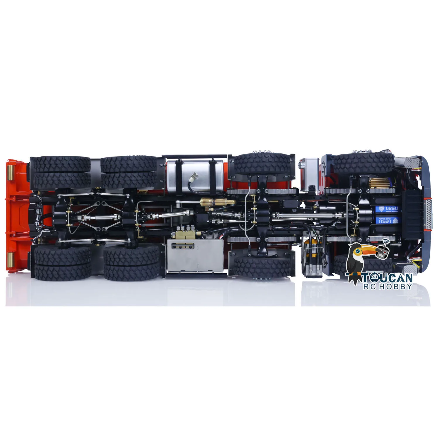 Toys Gifts LESU 1/14  TGS 8*8 Hydraulic Dumper RC Truck Roll On/Off Tipper Servo Painted Orange Car Model THZH0477-SMT2 6