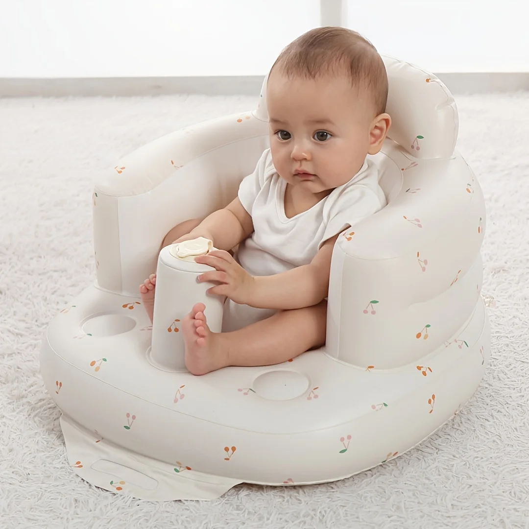Inflatable Baby Seat, Sit-Stand Infant Floor Seat-Built-in Air Pump, Portable Infant Seat, Suitable for 3-36 Months