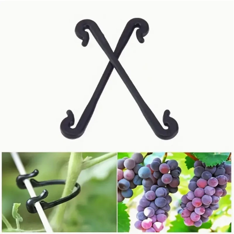 Vines Fastener Tied Clips Buckle Fixed Lashing Tool Vegetable Grafting Support Clip Garden Plant Vegetable Fixed Hook Hold 50PCS