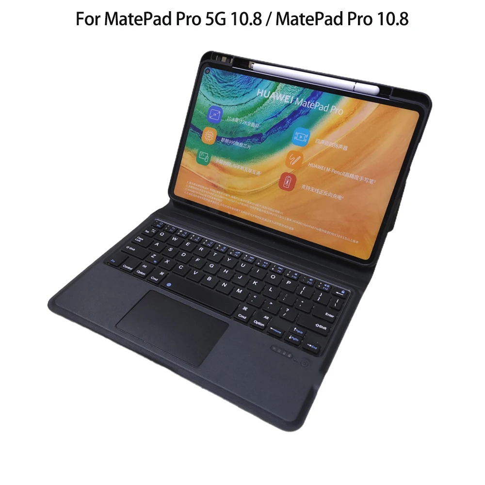 

Wireless Touch Keyboard Tablet Case for Huawei MatePad Pro 10.8 2019 2021 PU Leather Case with Pen Slot for MatePad Pro 5G 10.8