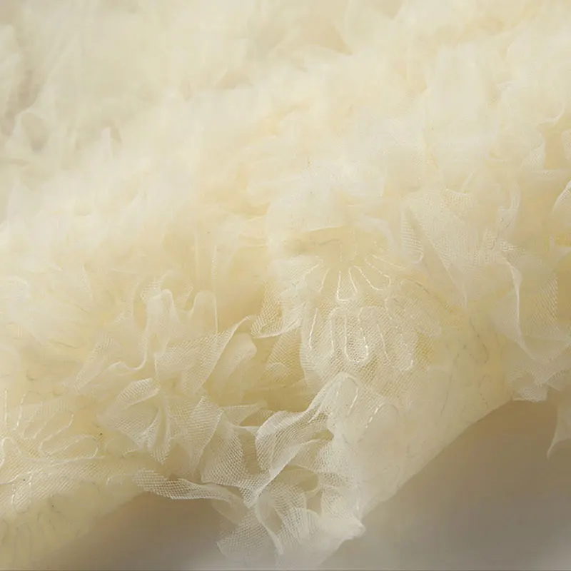Fischgräten-Rippenstoff im europäischen Palaststil, doppellagiger bestickter Stoff, Modedesigner-Stoff, DIY Braut, Hochzeitskleid – Detail 3