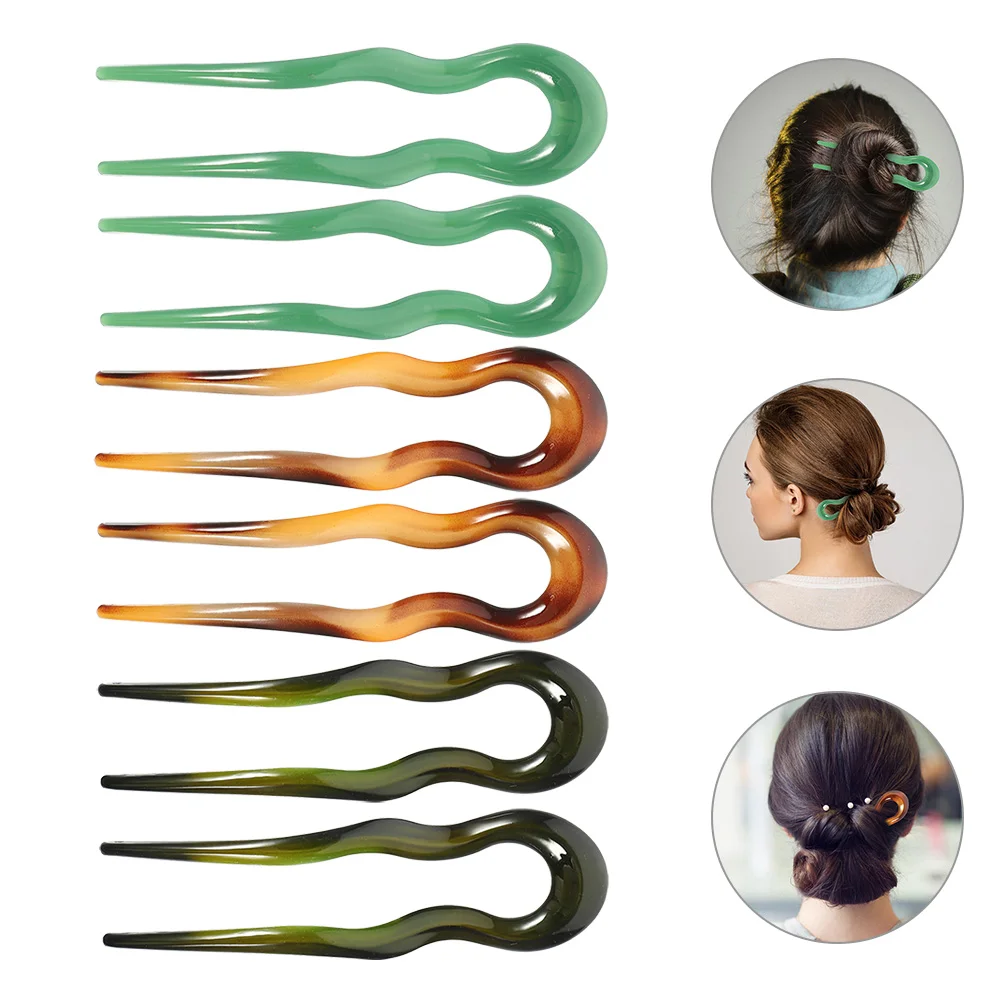 

6 Pcs Hair Accessories for Girls U-shaped Hairpin Chopsticks Slotting Teen Fork French Women's