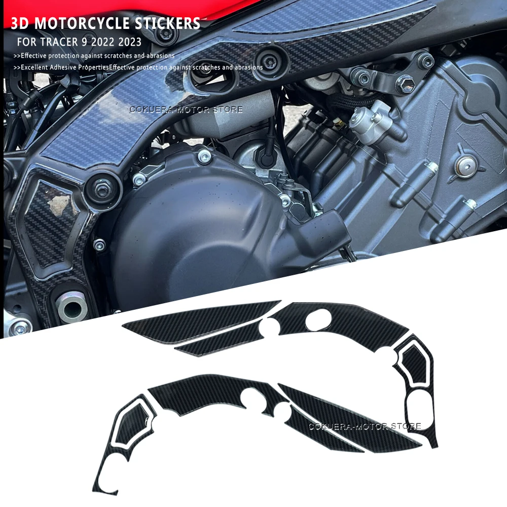 

3D наклейка для Yamaha TRACER 9 2022-2023, аксессуары для мотоциклов, резиновые устойчивые к царапинам наклейки на стену рамы