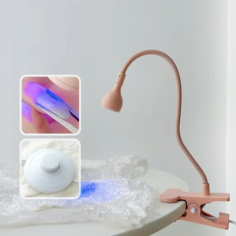 조절식 헤드 풋 페달 스위치가 있는 UV LED 램프 네일 드라이어, 데스크탑 젤 광택제 경화 접착제, 빠른 5W 네일 건조 램프