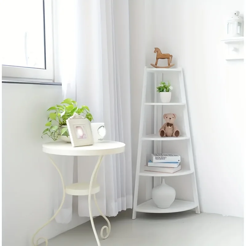 Extra Large 5-Tier Corner Bookcase Heavy-Duty Space-Saving Shelf Versatile Storage Decor for Home Office Kitchen Balcony
