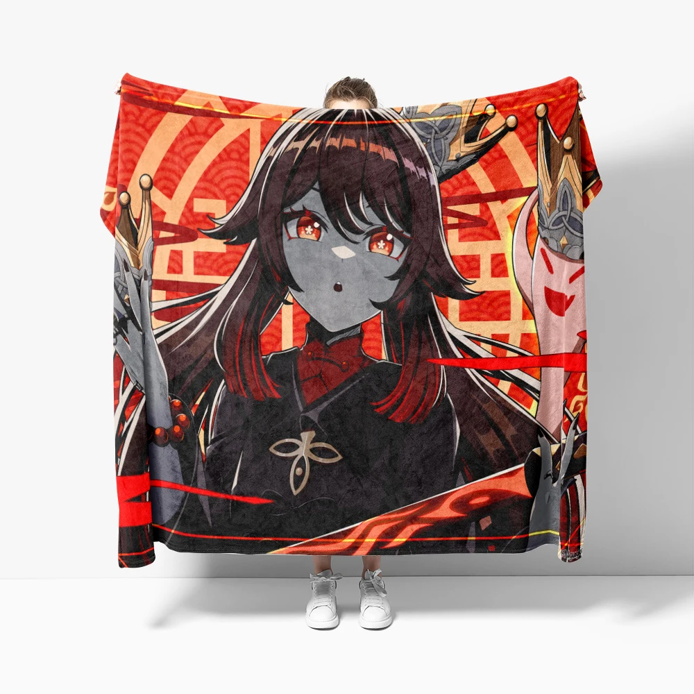 genshin impact blankets soft flannel blankets breathable super warm bedding and travel blankets anime blankets customizable