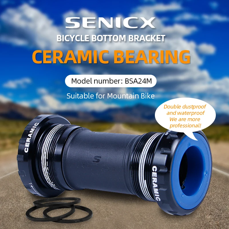 Bicycle Bottom Bracket Ceramic Bottom Bracket for Mtb Bike Compatible with 24mm Shimano / SRAM GXP Mountain Bicycle Central Shaft BSA 68/73mm