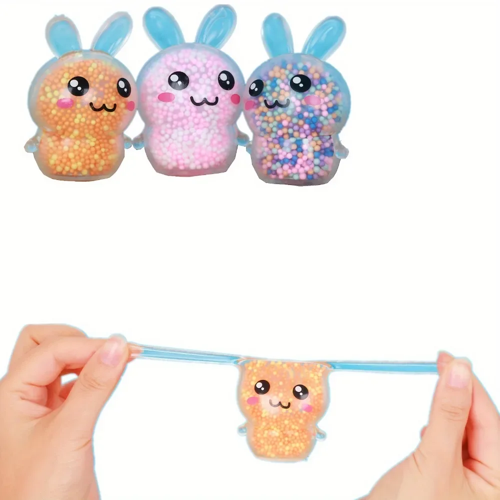 Fidget Toy 1PCS Squishy Bunny Stress Balls With Light Stress Relief Toy Girls Kids For Easter Basket Stuffers