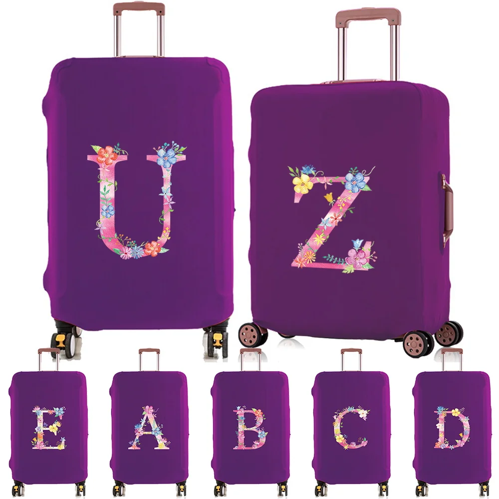 

Travel Suitcase Cover Pink Letter Paint Foldable Elastic Luggage Protective Case for 18"- 28" Baggage Travel Accessories