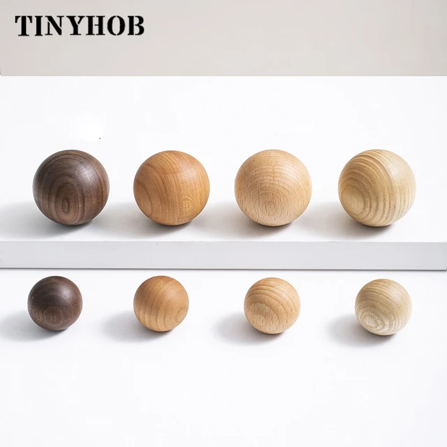 Manija de gabinete de madera minimalista  Manijas de muebles de madera  redondas-Minimalista redondo-Aliexpress