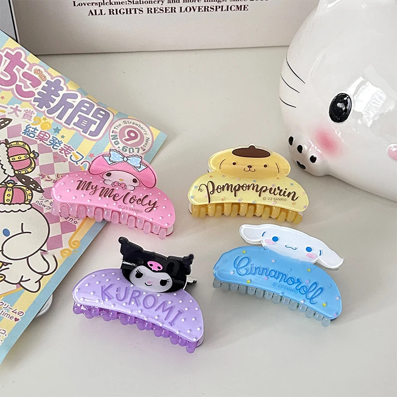 

Заколка для волос Sanrio с мультяшным аниме маленьким животным, милые заколки для волос с задней частью головы, заколки для волос, кавайные акриловые заколки с акулами